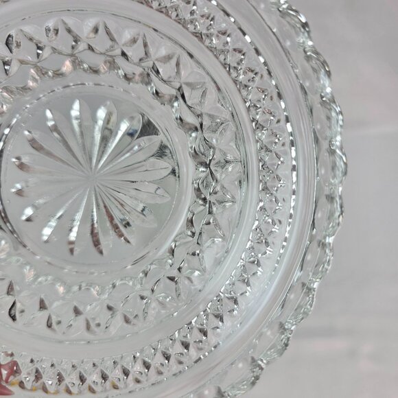 FIVE Vintage Anchor Hocking Wexford Fruit Bowls Diamond Cut Glass Design - Picture 5 of 15